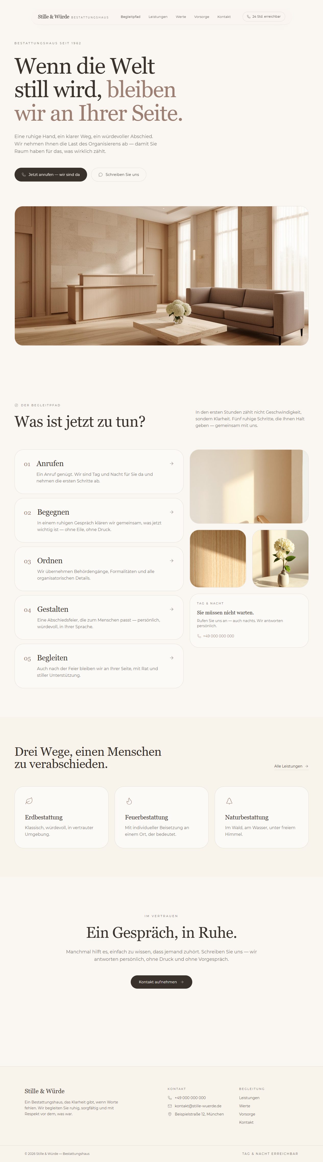 Beispielseite Stille & Würde